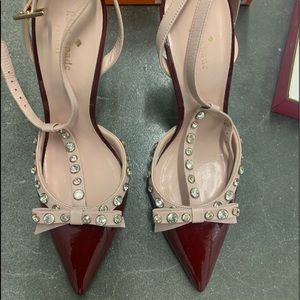 Kate Spade Red Chestnut/Pale Pink Lydia Studded